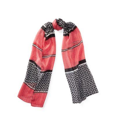 Ralph Lauren Patterned Silk Scarf Jet/red