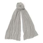 Ralph Lauren Lauren Rib-knit Wool-blend Scarf Fawn Grey Hthr