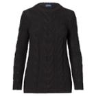 Polo Ralph Lauren Side-zip Cotton Cable Sweater Polo Black