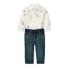 Ralph Lauren Rugby Shirt & Belted Jean Set Deckwash White 3m