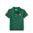 Ralph Lauren Cotton Mesh Polo Shirt Green Heather 6m