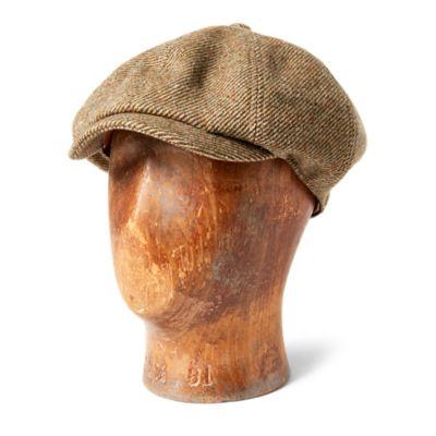 Ralph Lauren Donegal Tweed Newsboy Cap Cream Green Multi