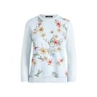 Ralph Lauren Floral Cotton-blend Sweater Azure Mist/multi
