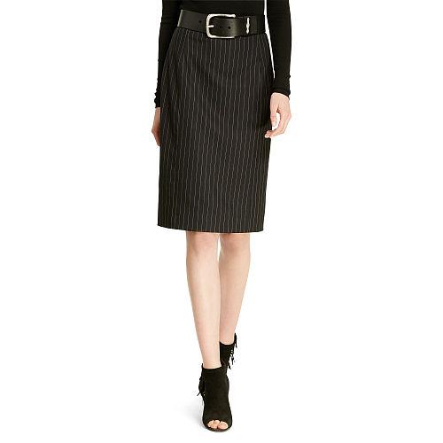 Polo Ralph Lauren Pinstriped Pencil Skirt Black Pinstripe