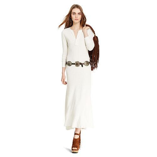 Polo Ralph Lauren Waffle-knit Henley Maxidress Nevis