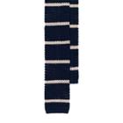Ralph Lauren Knit Mulberry Silk Tie Navy/ Off-white