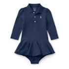Ralph Lauren Cotton Polo Dress & Bloomer Indigo Blue Heather 6m