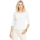 Ralph Lauren Lauren Petite Crochet-trim Cotton Top White