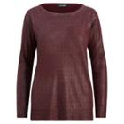 Ralph Lauren Metallic Boatneck Sweater Red Sangria