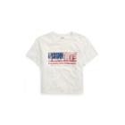 Ralph Lauren Flag Cropped Cotton T-shirt Nevis