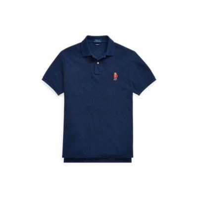 Ralph Lauren Custom Slim Fit Bear Mesh Polo Newport Navy