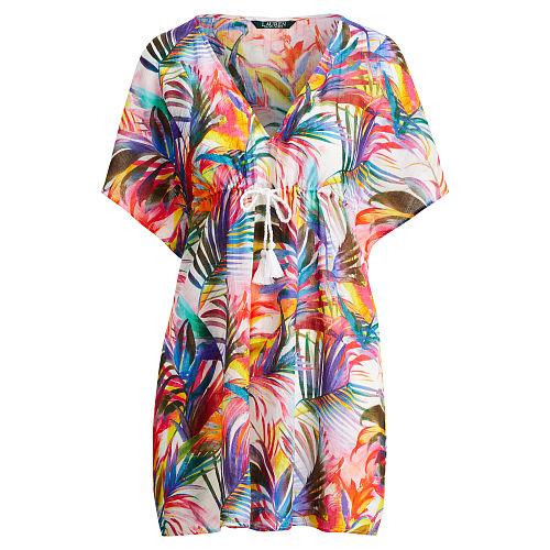 Ralph Lauren Lauren Palm-print Cotton Cover-up