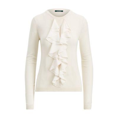 Ralph Lauren Ruffle-front Sweater Mascarpone Cream Sp