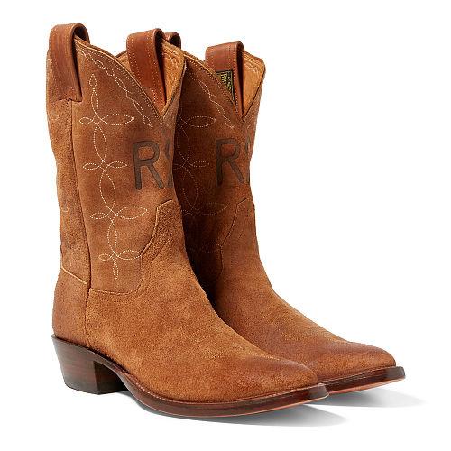 Ralph Lauren Rrl Plainview Suede Cowboy Boot