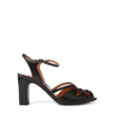 Ralph Lauren Hazelle Nappa-patent Sandal Black