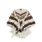 Ralph Lauren Beaded Triangle Wool Scarf Tan Multi