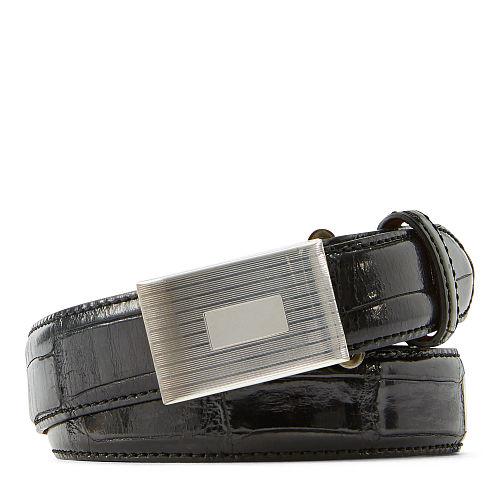 Ralph Lauren Alligator Engine-buckle Belt Black Gator