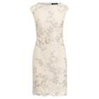 Ralph Lauren Metallic Floral Mesh Dress Blush/silver Mttlc/blush