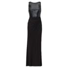 Ralph Lauren Lauren Sequined-bodice Jersey Gown Black