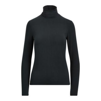 Ralph Lauren Stretch Jersey Turtleneck Polo Black