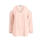 Ralph Lauren Georgette Cold-shoulder Top Pale Rose