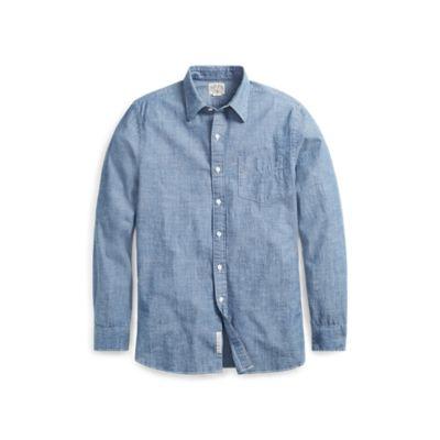Ralph Lauren Slim Fit Chambray Dress Shirt Steel Blue