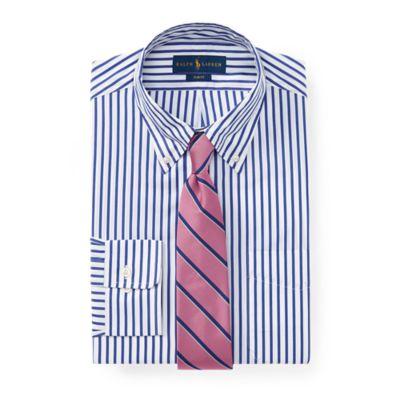 Ralph Lauren Slim Fit Striped Poplin Shirt 2339 Navy/white