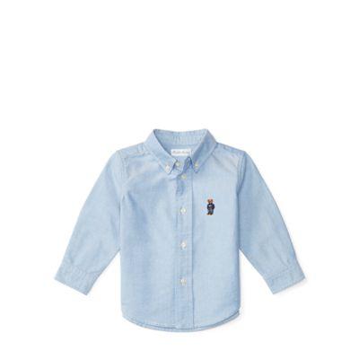 Ralph Lauren Blake Polo Bear Cotton Shirt Blue 24m