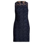Ralph Lauren Floral Lace Dress Navy-wheat