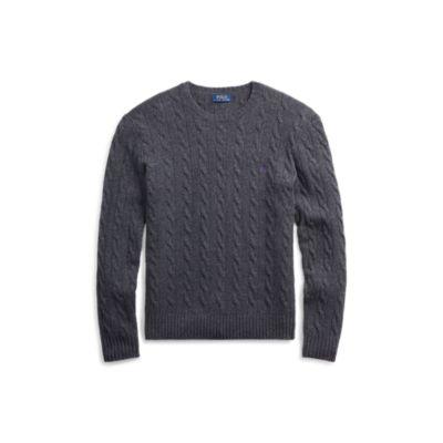 Ralph Lauren Cable Wool-cashmere Sweater Dark Charcoal Heather