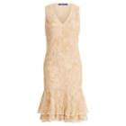 Ralph Lauren Bianca Embroidered Tulle Dress Sand