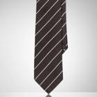 Ralph Lauren Striped Silk Satin Tie Black