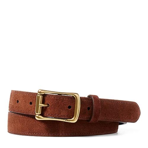 Polo Ralph Lauren Suede Roller-buckle Belt Dark Brown