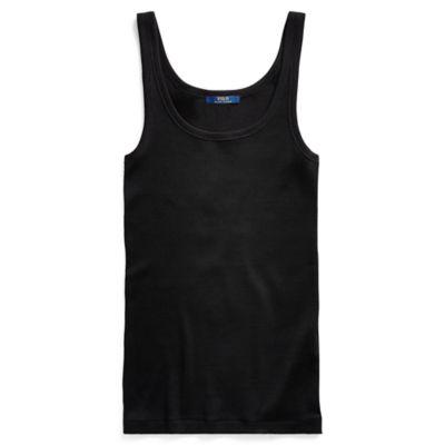 Ralph Lauren Ribbed Cotton Tank Top Polo Black