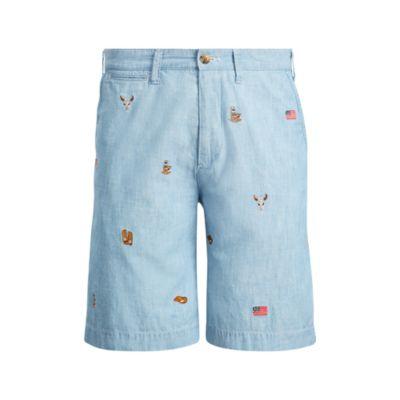 Ralph Lauren Classic Fit Chambray Short Chambray W/ Emb 36 Tall