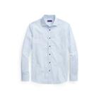 Ralph Lauren Striped Cotton-linen Shirt Sky Blue And White