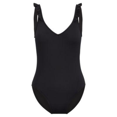 Ralph Lauren Ruffled Open-back One-piece Black