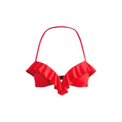 Ralph Lauren Ruffled Bandeau Bikini Top Red