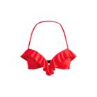 Ralph Lauren Ruffled Bandeau Bikini Top Red