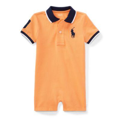 Ralph Lauren Cotton Mesh Polo Shortall Fair Orange 6m