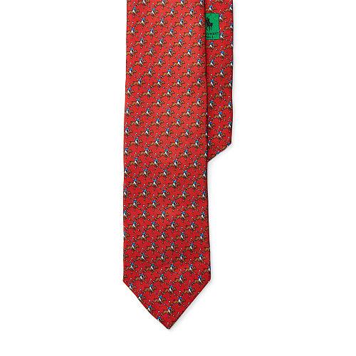 Polo Ralph Lauren Printed Silk Twill Narrow Tie Red