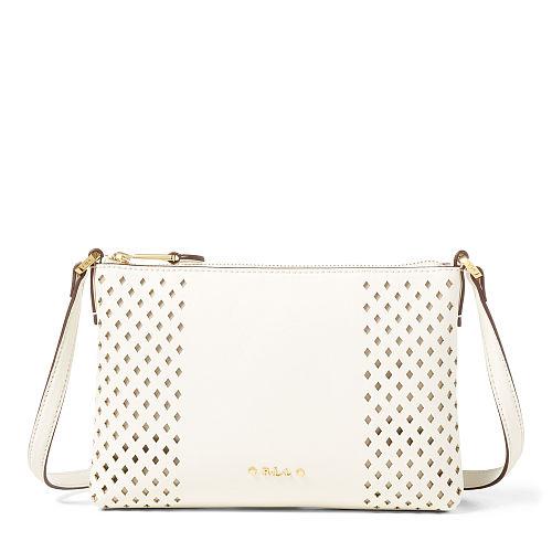 Ralph Lauren Lauren Perforated Tasmine Crossbody Dark Vanilla