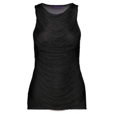 Ralph Lauren Fringed-front Jersey Tank Black