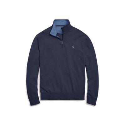 Ralph Lauren Cotton-blend Half-zip Pullover Aviator Navy