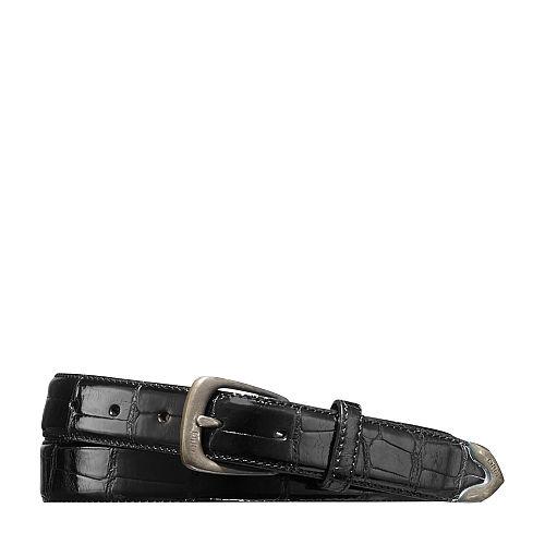 Ralph Lauren Sterling-tipped Alligator Belt Black