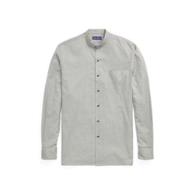 Ralph Lauren Houndstooth Twill Shirt Grey And Cream