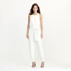 Ralph Lauren Lauren Crepe Sleeveless Jumpsuit Antique Ivory