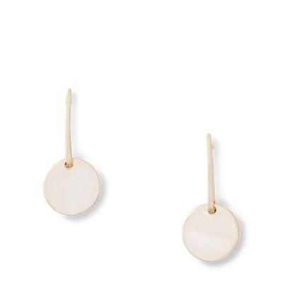 Ralph Lauren Circular Metal Drop Earrings Gold