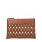 Ralph Lauren Chain-link Leather Pouch Brown