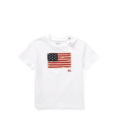 Ralph Lauren Flag Cotton Jersey T-shirt White 6m